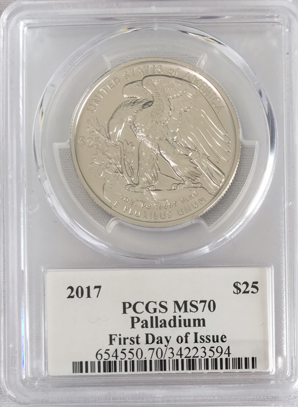 2019年　イーグル銀貨　PCGS MS70  サイン入り　No.717