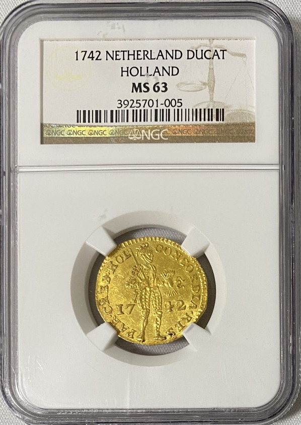 オランダ 1742年ダカット金貨NGC-MS63 | アンティークコイン 欧州 英国