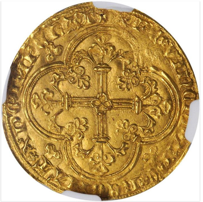 アンティークコイン フランス-フランシュヴァル金貨(1350-64） ジャンII世-NGC-MS-63
