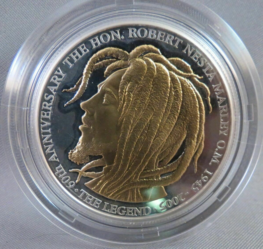 ジャマイカ・ボブマーリー2005年50ドル1オンス銀貨