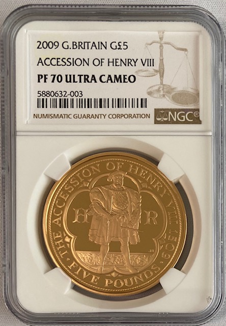 お得なクーポン ヘンリー 英国 2003年 発行枚数500枚 8世 金メッキ銀貨 5オンス 旧貨幣/金貨/銀貨/記念硬貨