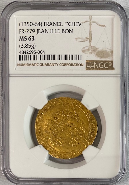 アンティークコイン フランス-フランシュヴァル金貨(1350-64） ジャン