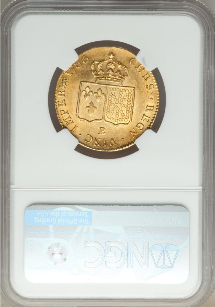 アンティークコイン フランス 1786年 ルイ16世 2ルイドール金貨 