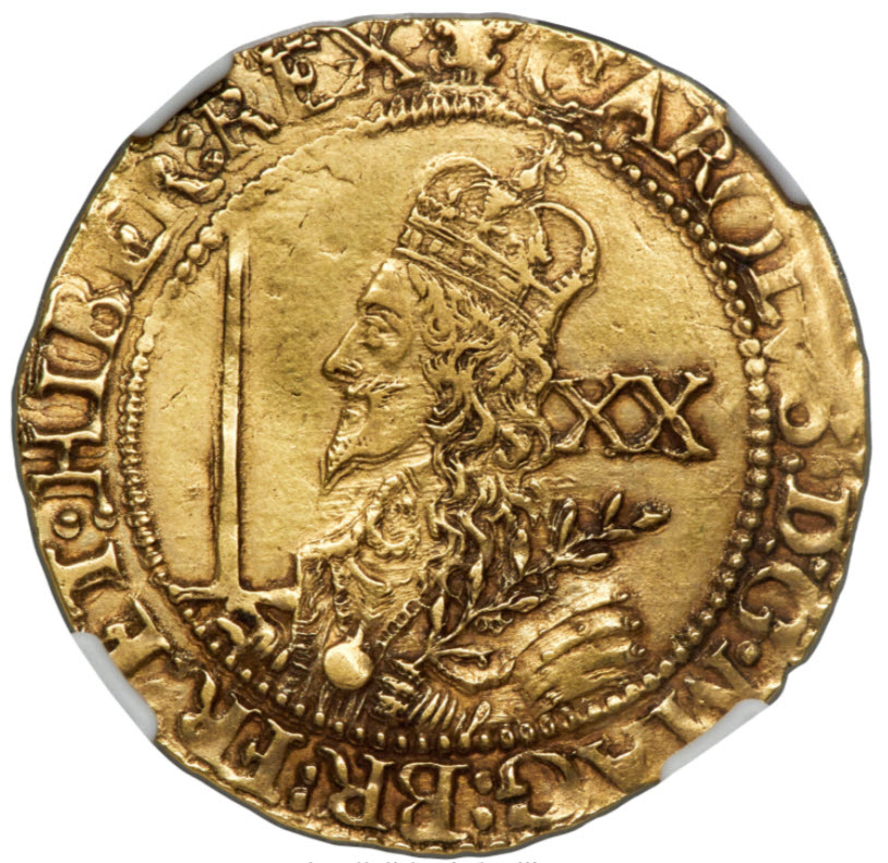 動画あり】グレートブリテン1643年チャールズ1世 ユナイト（20シリング）金貨NGC-AU53