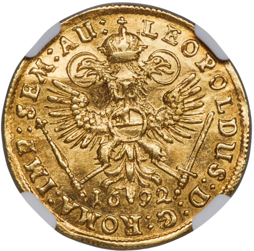 【動画あり】アンティークコインドイツ1692-IR1ダカット金貨ハンブルグNGC-MS63