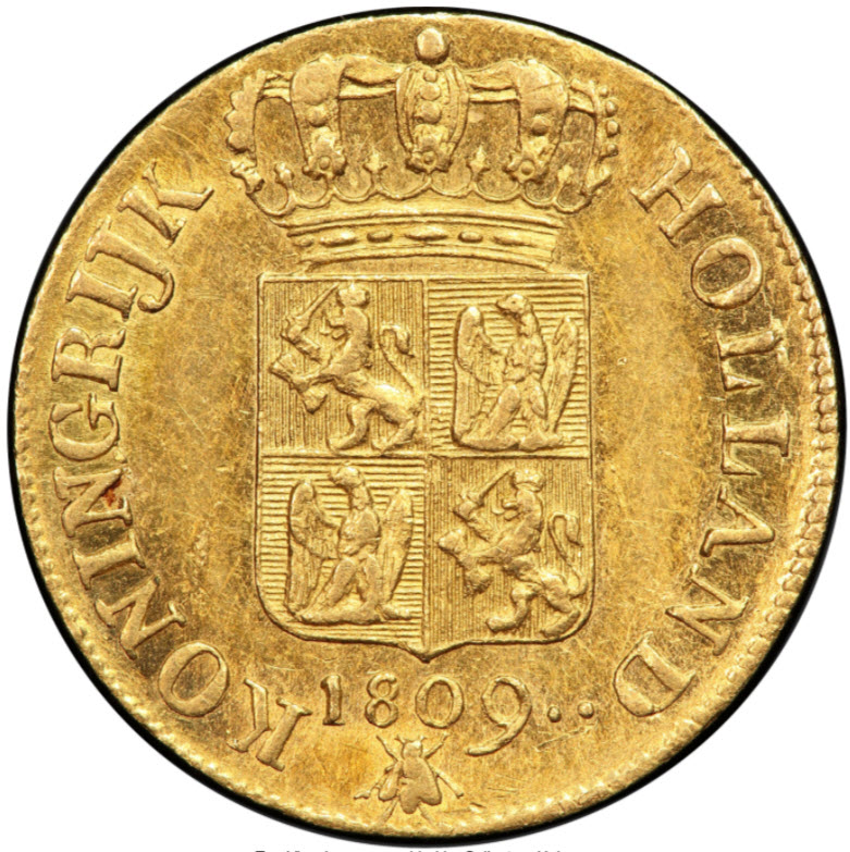 アンティークコイン オランダ王国1809年ルイ・ナポレオンダカット金貨PCGS-MS62