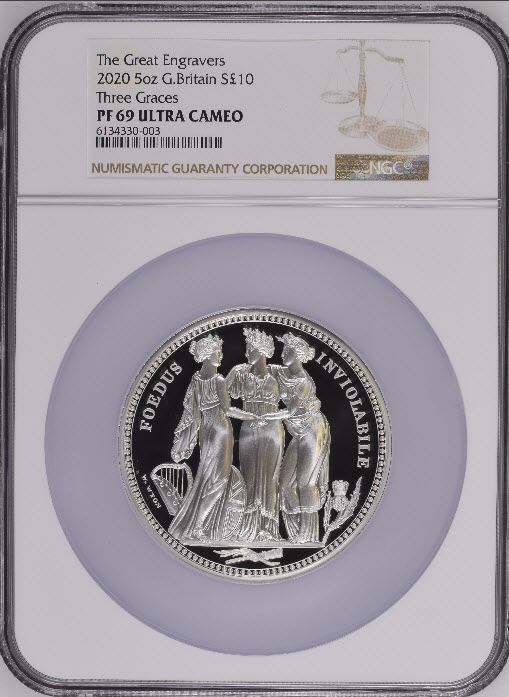 【美品】NGC PF69 ULTRA CAMEO/スリーグレイセス/銀貨/鑑定品