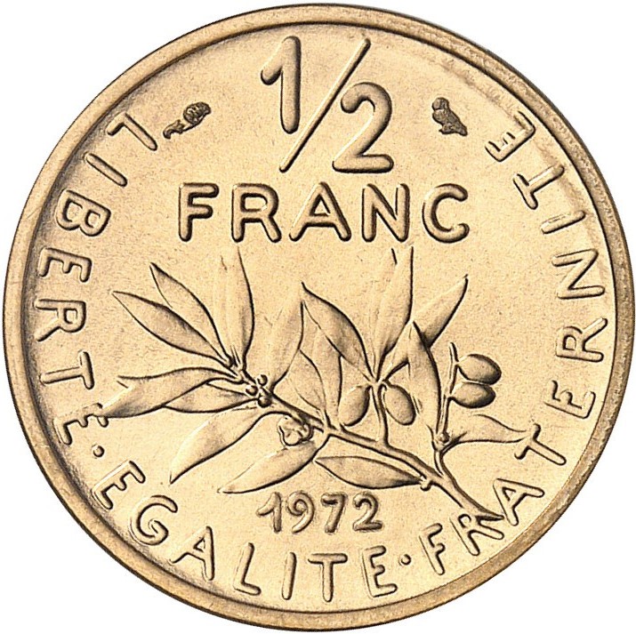 アンティークコイン フランス 1972年 1/2フランピエフォー金貨 PCGS