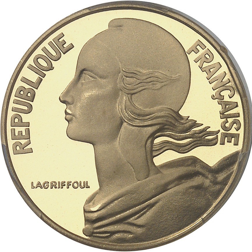 アンティークコイン フランス 1974年 20サンチームピエフォー金貨 PCGS