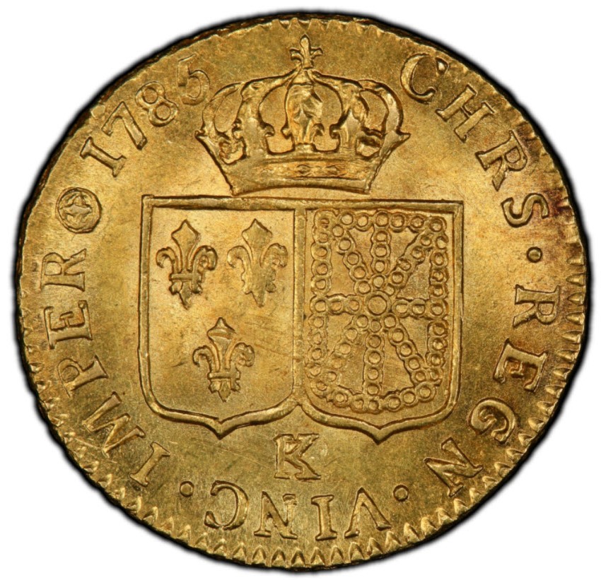 動画あり】【レア度2-R2】フランス 1785-K年 ルイ16世 1ルイドール金貨