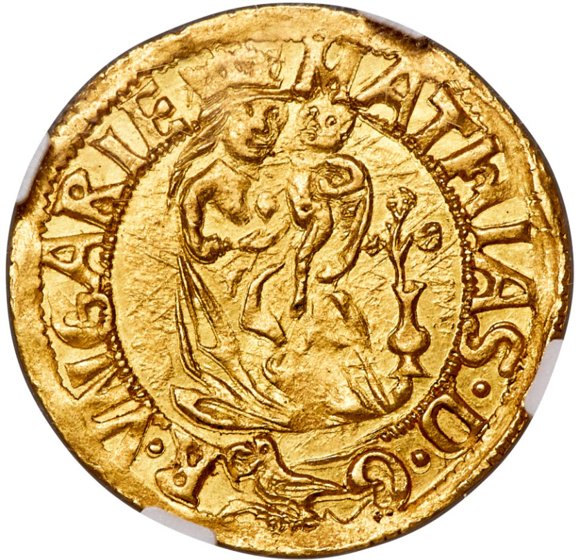 ハンガリー 1476-1485年 マーチャーシュ1世 ゴールドゴールデン金貨 NGC-MS64