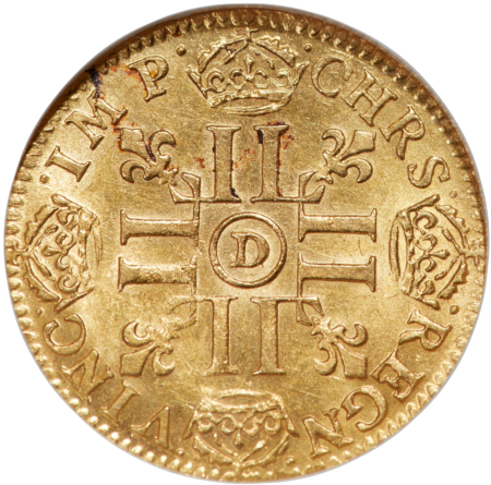 レア度2-R2】アンティークコイン フランス 1687-D年 ルイ14世 1