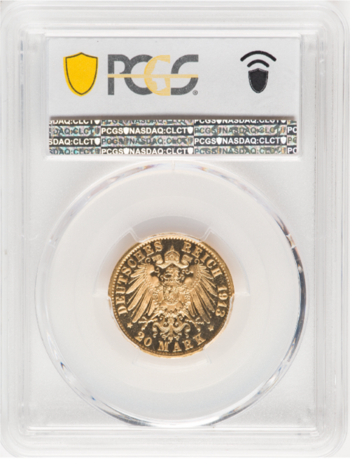 ドイツ 1913年A プロイセン フリードリヒ・ヴィルヘルム2世 20マルク金貨