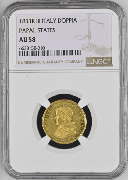 レア度3-R3】イタリア 1833-R年 グレゴリウス16世 1ドッピア金貨 NGC-AU58 | アンティークコイン 欧州  英国・フランス・ドイツその他,イタリア | | アンティークコイン金貨専門のゴールドコイン,