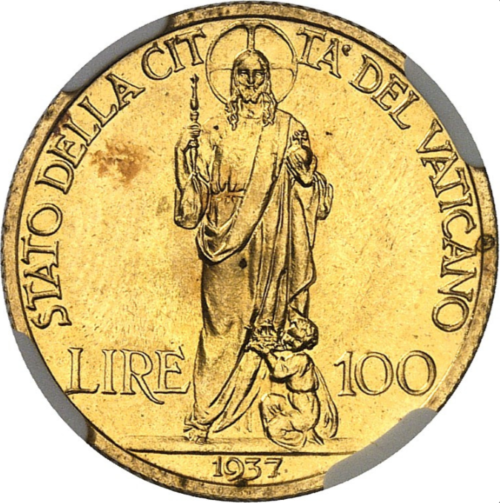 動画あり】アンティークコイン ヴァチカン 1937年 ピウス11世