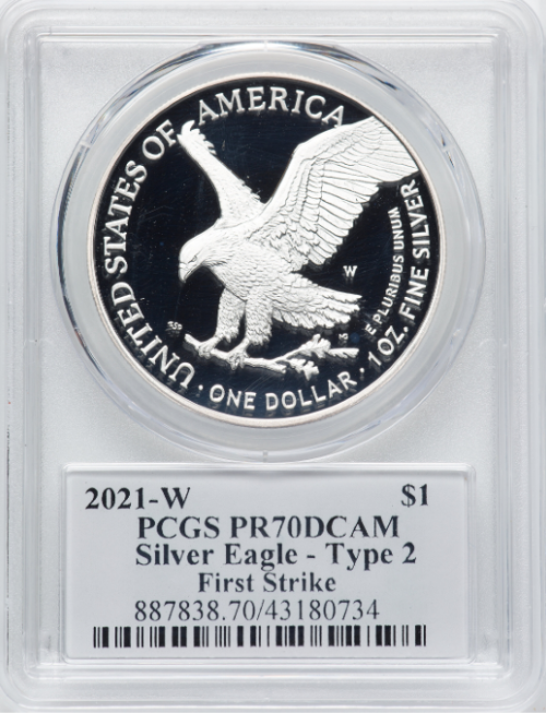 イーグル銀貨　鑑定品　最高評価のファーストストライク 楽天市場】PCGS 最高鑑定 2023年 PR70 DCAM アメリカ イーグル
