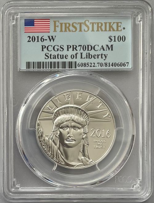 First Strike】 アメリカ 100ドル 1オンス プラチナイーグル 2016-W年