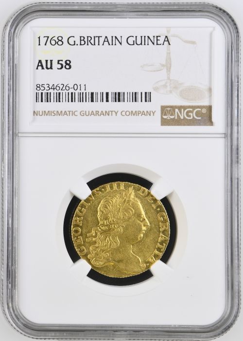 レア度2-R2】グレートブリテン 1768年 ジョージ3世 1ギニー金貨 NGC