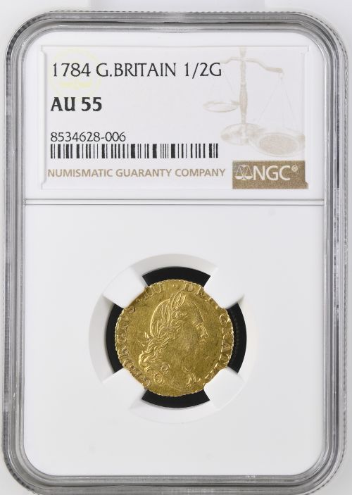レア度2-R2】グレートブリテン 1784年 ジョージ3世 1/2ギニー