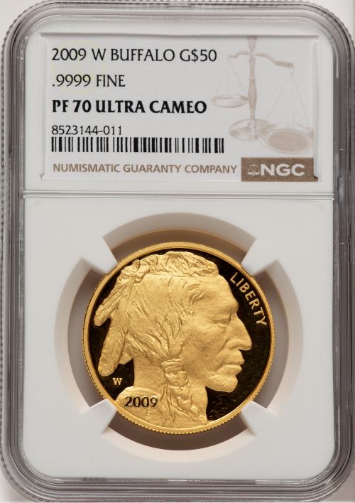 アメリカ 2009年 50ドル バッファロー 1オンス 純金地金金貨 NGC-PF70