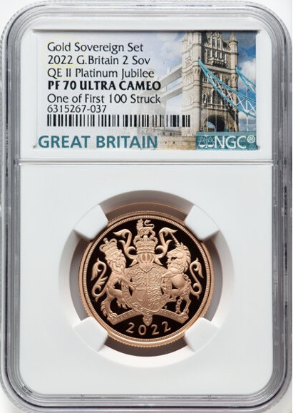 One of First 100 Struck】グレートブリテン 2022年 エリザベス2世 在