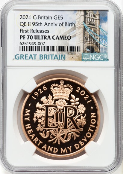 グレートブリテン 2021年 エリザベス女王 生誕95周年 1オンス 5ポンド