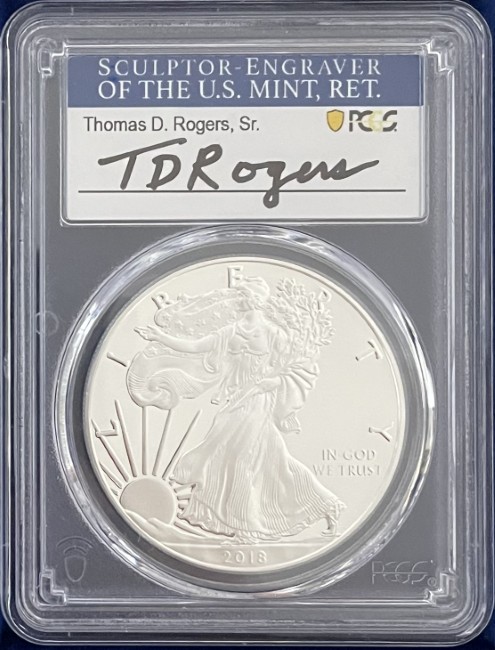 値下】米国2018年 イーグル銀貨 T・クリーブランド サインPR70DCAM 値