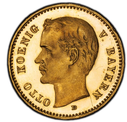 アンティークコイン ドイツ バイエルン 1911-D年 オットー1世 10マルク