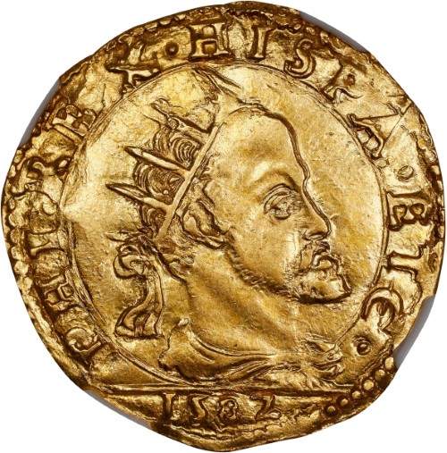 レア度1 R1】アンティークコイン イタリア ミラノ公国 1582年 フェリペ